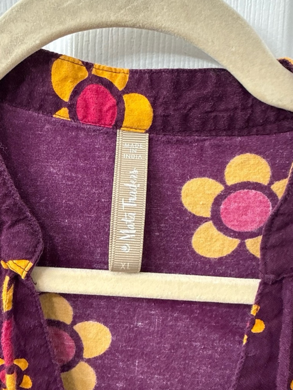 Mata Traders Plum Midi Dress with Yellow & Pink Floral Print - Picture 2 of 5